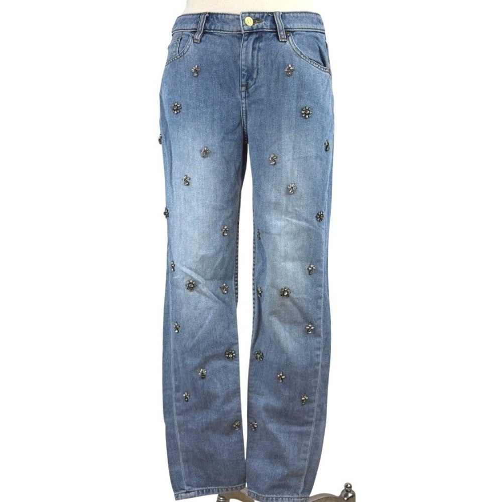 TOMMY BAHAMA Rhinestone Jeans Womens (6) Boyfriend Vintage Denim Festival Boho